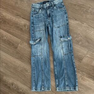 Blue Denim Cargo Jeans